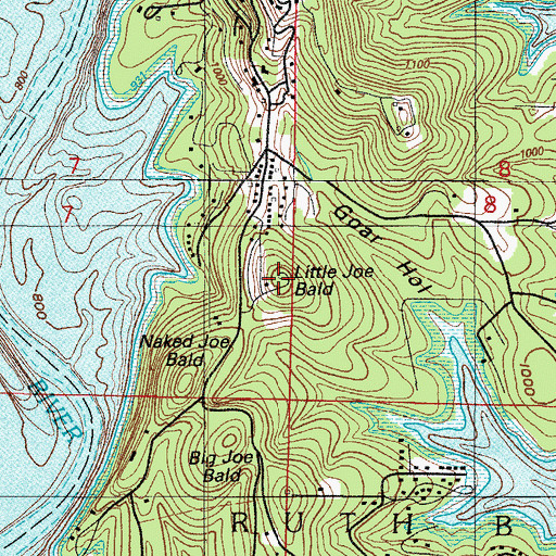 Topographic Map of Little Joe Bald, MO