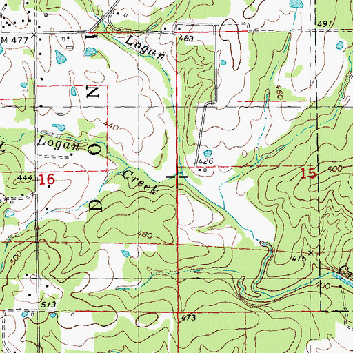 Topographic Map of Little Logan Creek, MO