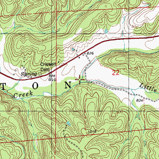 Topographic Map of Little Lost Creek, MO