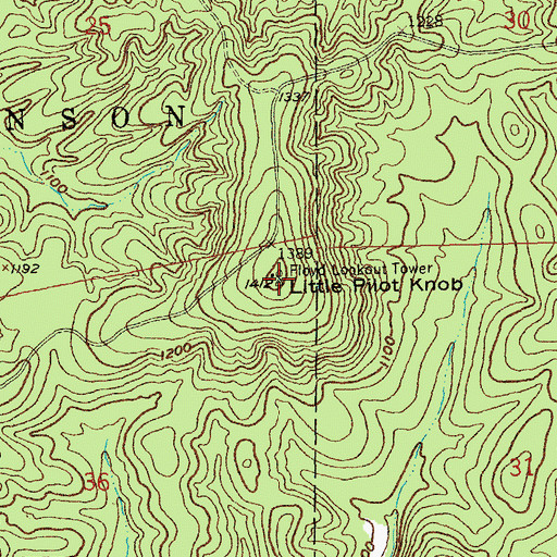 Topographic Map of Little Pilot Knob, MO