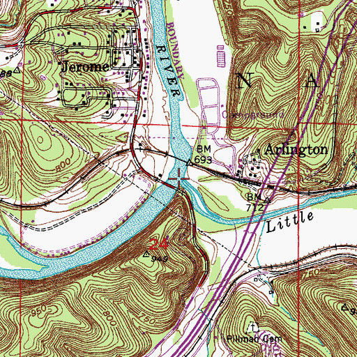 Topographic Map of Little Piney Creek, MO