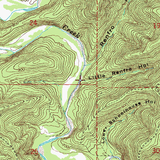 Topographic Map of Little Renfro Hollow, MO