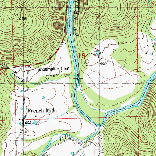 Topographic Map of Little Rock Creek, MO