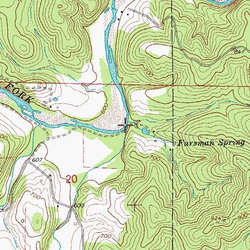Topographic Map of Little Shawnee Creek, MO