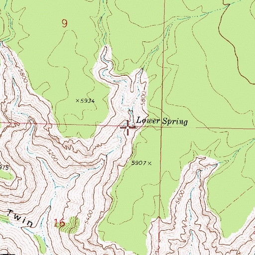 Topographic Map of Lower Spring, AZ