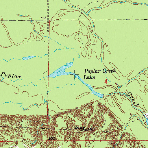 Topographic Map of Poplar Creek Lake, AR