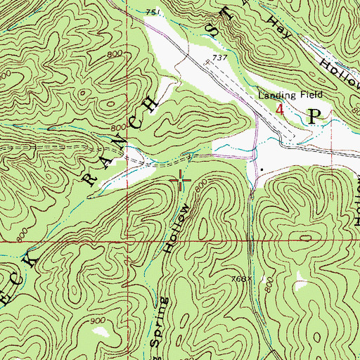 Topographic Map of Log Spring Hollow, MO