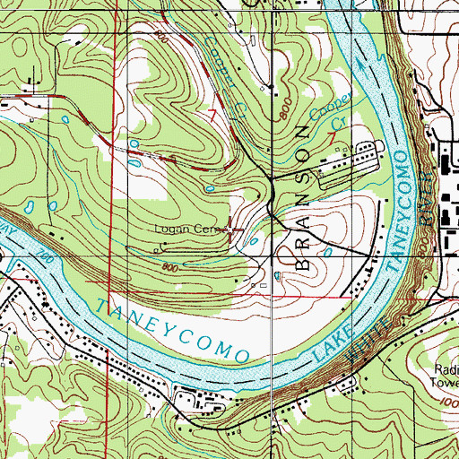 Topographic Map of Logan Cemetery, MO