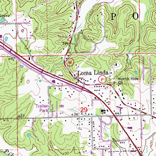 Topographic Map of Loma Linda, MO