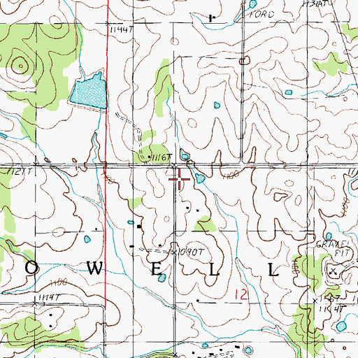 Topographic Map of Lone Pine School (historical), MO