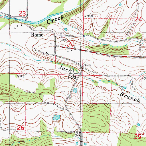 Topographic Map of Lone Star School (historical), MO