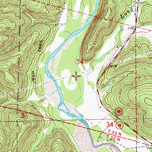 Topographic Map of Long Branch, MO