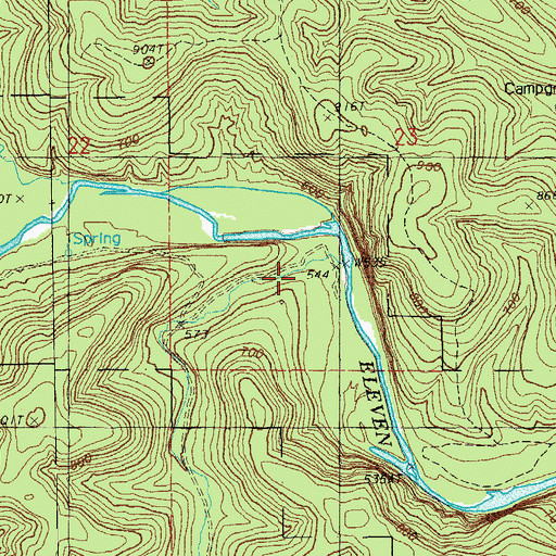 Topographic Map of Long Hollow, MO