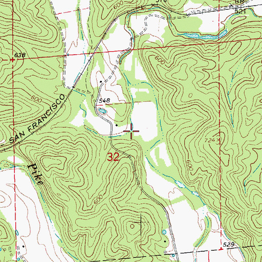 Topographic Map of Long Hollow, MO