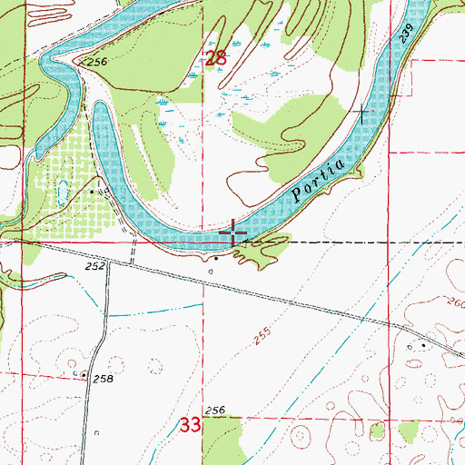 Topographic Map of Portia Bay, AR