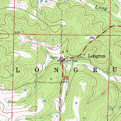 Topographic Map of Longrun, MO