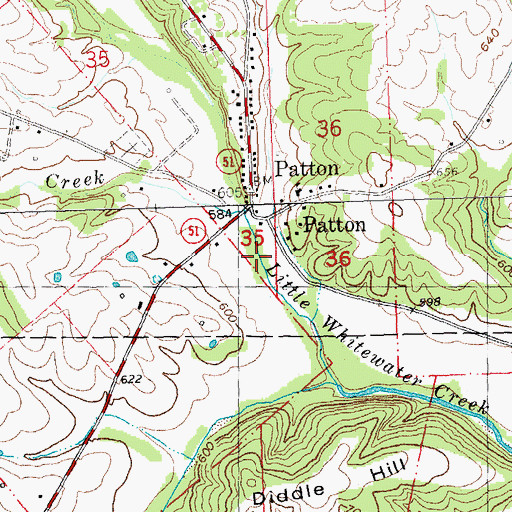 Topographic Map of Goose Creek, MO
