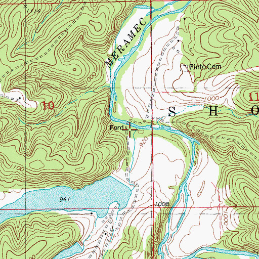 Topographic Map of Lost Creek, MO