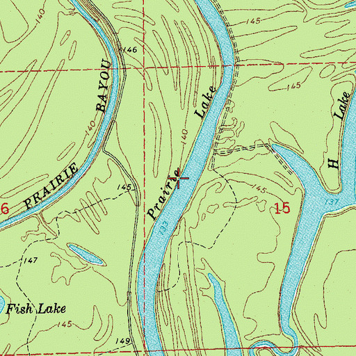 Topographic Map of Prairie Lake, AR
