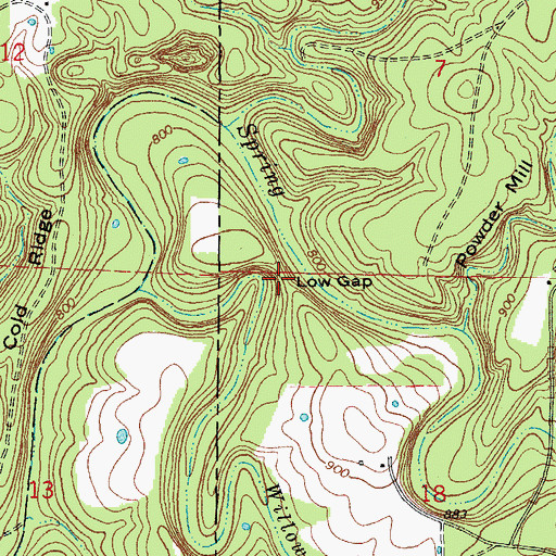 Topographic Map of Low Gap, MO