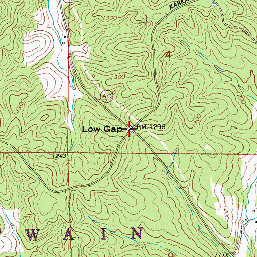 Topographic Map of Low Gap, MO