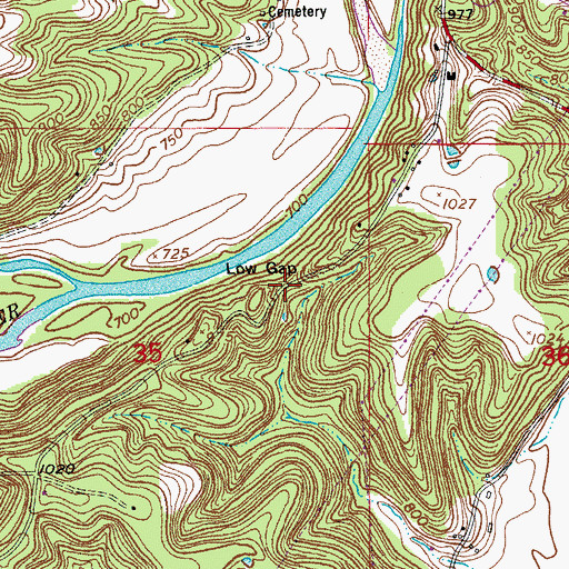 Topographic Map of Low Gap, MO