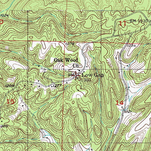 Topographic Map of Low Gap, MO