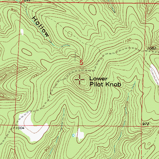 Topographic Map of Lower Pilot Knob, MO