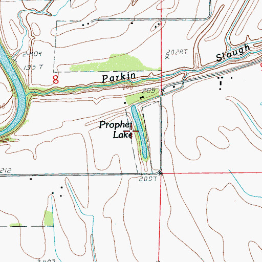 Topographic Map of Prophet Lake, AR