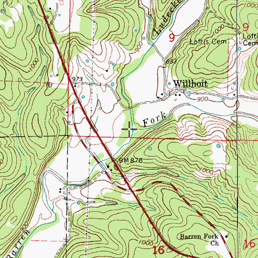 Topographic Map of Ludecker Creek, MO