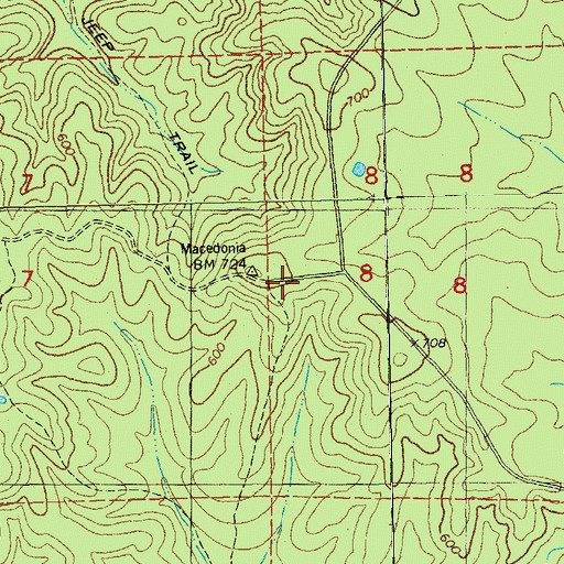 Topographic Map of Macedonia Lookout, MO