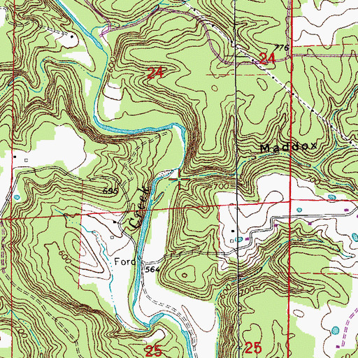Topographic Map of Maddox Hollow, MO