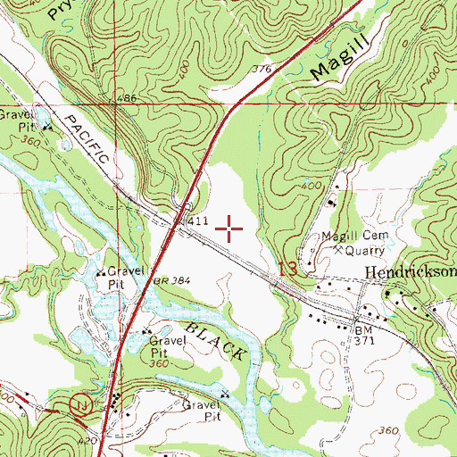 Topographic Map of Magill Hollow, MO