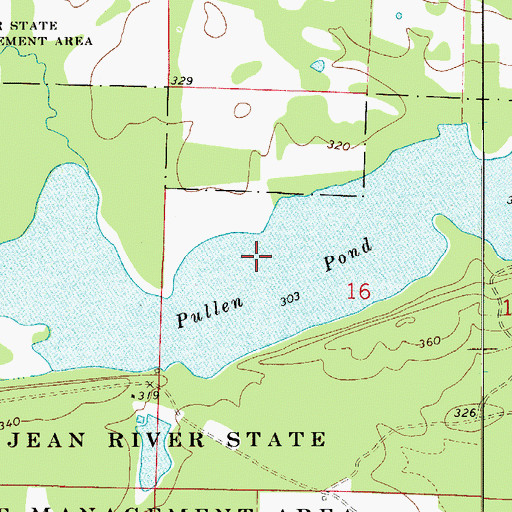Topographic Map of Pullen Pond, AR