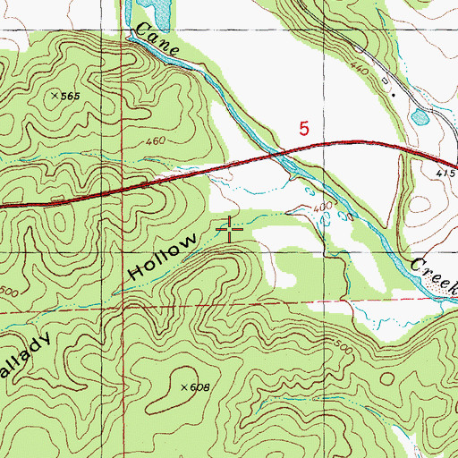 Topographic Map of Mallady Hollow, MO