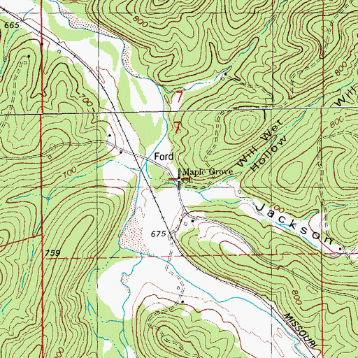 Topographic Map of Maple Grove Church, MO