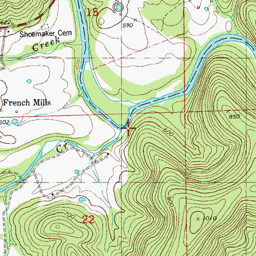 Topographic Map of Marble Creek, MO
