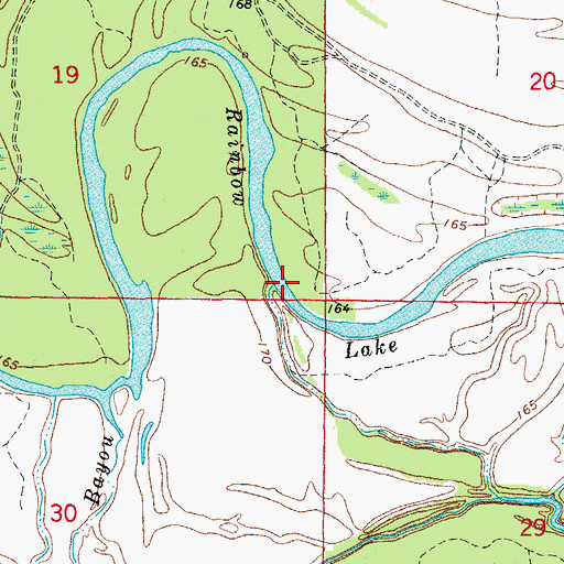 Topographic Map of Rainbow Lake, AR