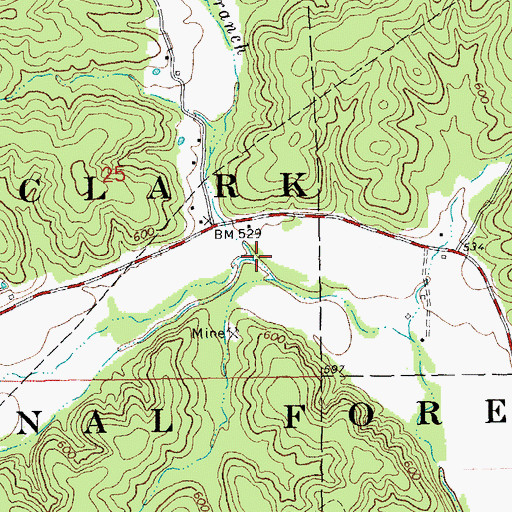 Topographic Map of Marler Branch, MO