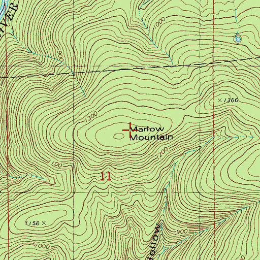 Topographic Map of Marlow Mountain, MO
