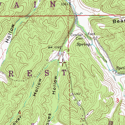 Topographic Map of Marques Hollow, MO