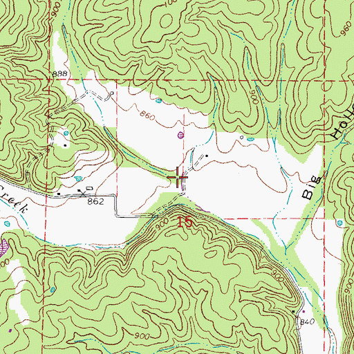 Topographic Map of Martin Hollow, MO