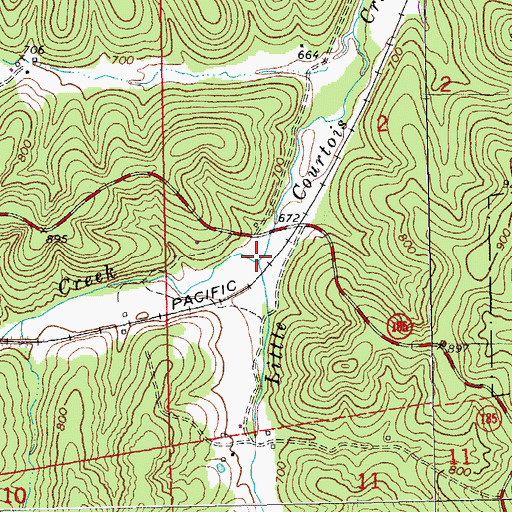 Topographic Map of Marys Creek, MO