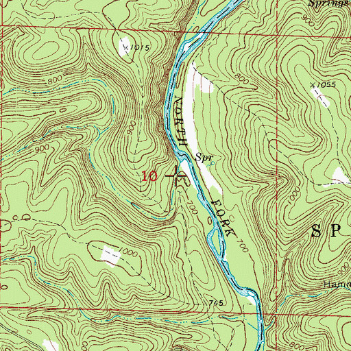 Topographic Map of Marys Hollow, MO