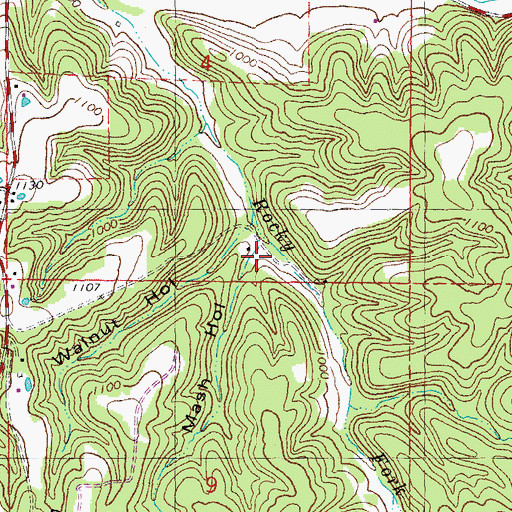 Topographic Map of Mash Hollow, MO