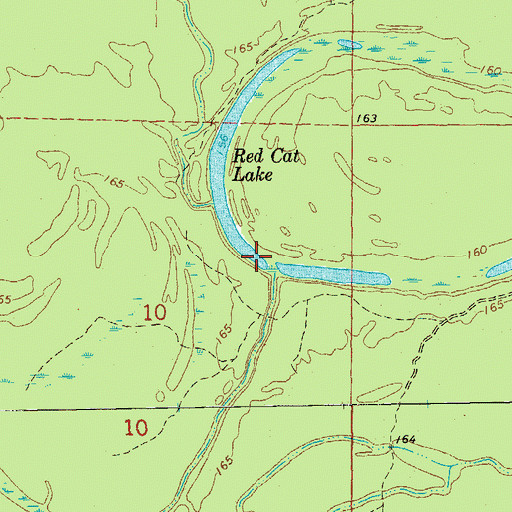 Topographic Map of Red Cat Lake, AR