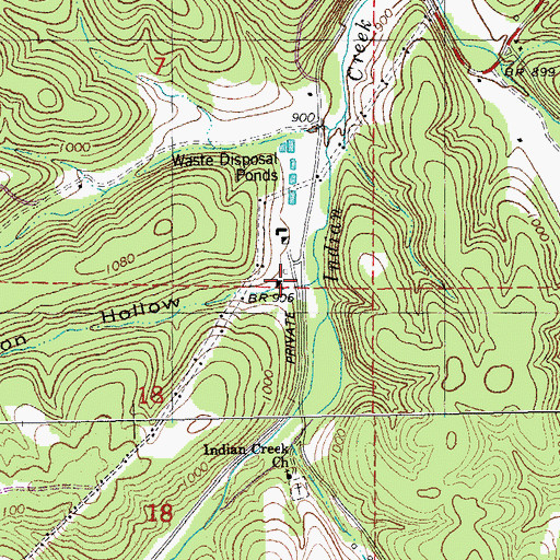 Topographic Map of Mason Hollow, MO