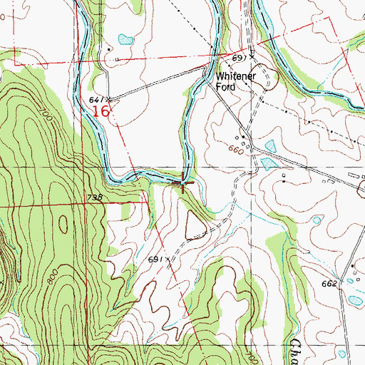Topographic Map of Chapel Creek, MO