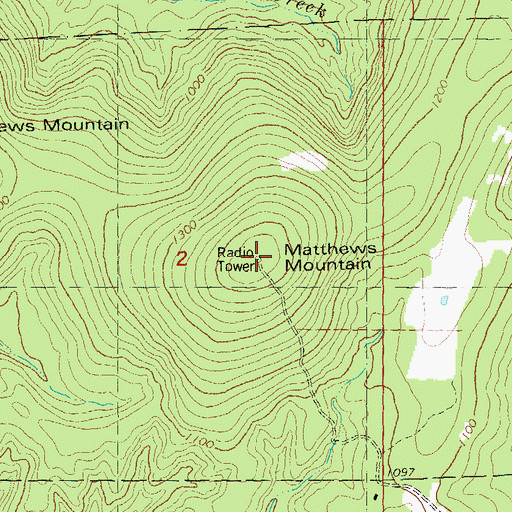 Topographic Map of Matthews Mountain, MO