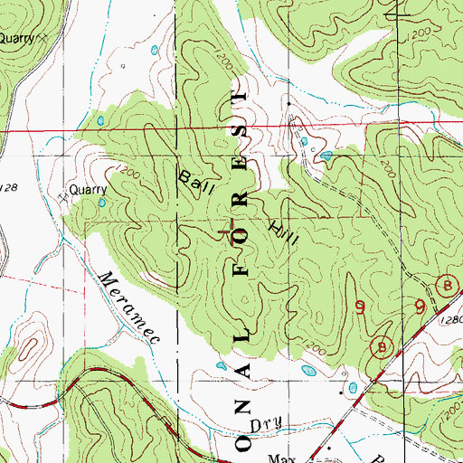 Topographic Map of Max, MO